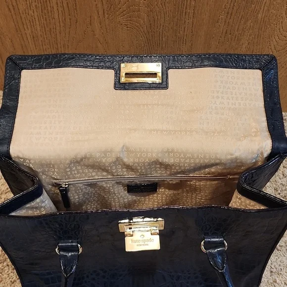 EUC Kate Spade Orchard Valley Sinclair Shoulder Bag Tote Croc Embossed Leather - Picture 6 of 8